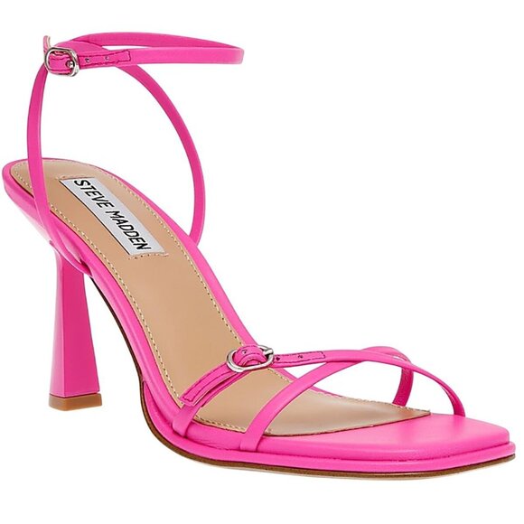 Steve Madden Womens Zarya Heeled Sandal Stiletto Heels ZARY02S1 Pink Leather 10M - Picture 9 of 10